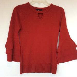 BCX red bell sleeve sweater XS Valentines Day